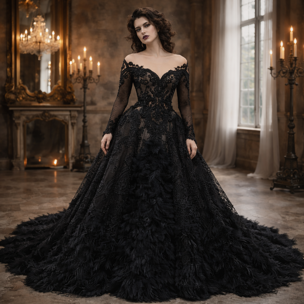 black wedding dresses