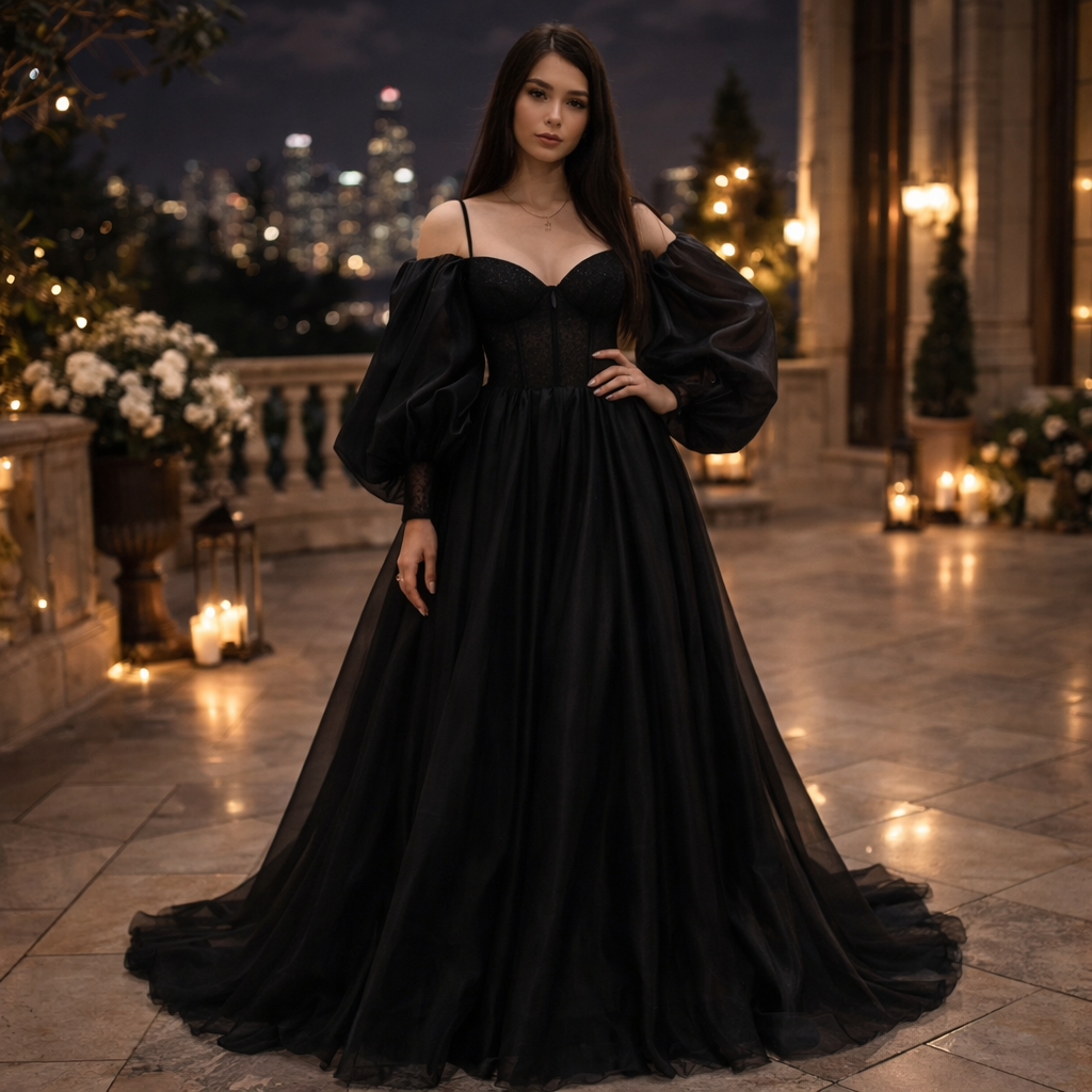 black wedding dresses