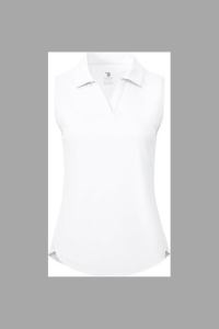 Women Sleeveless Polo Shirt White