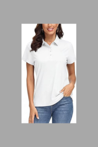 Women White Athletic Polo Shirt