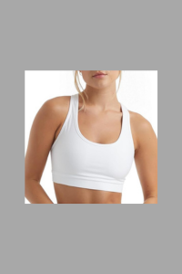 Women White Racerback Sports Bra