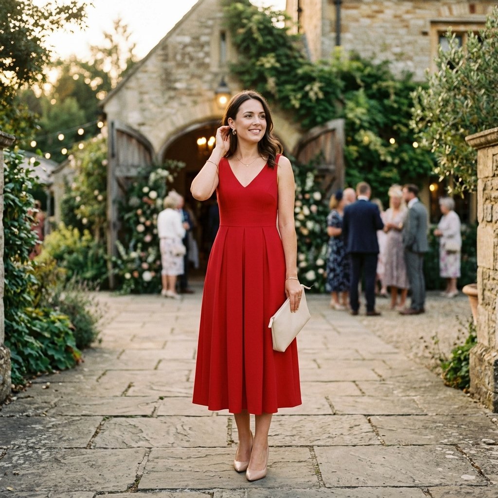 red cocktail dress