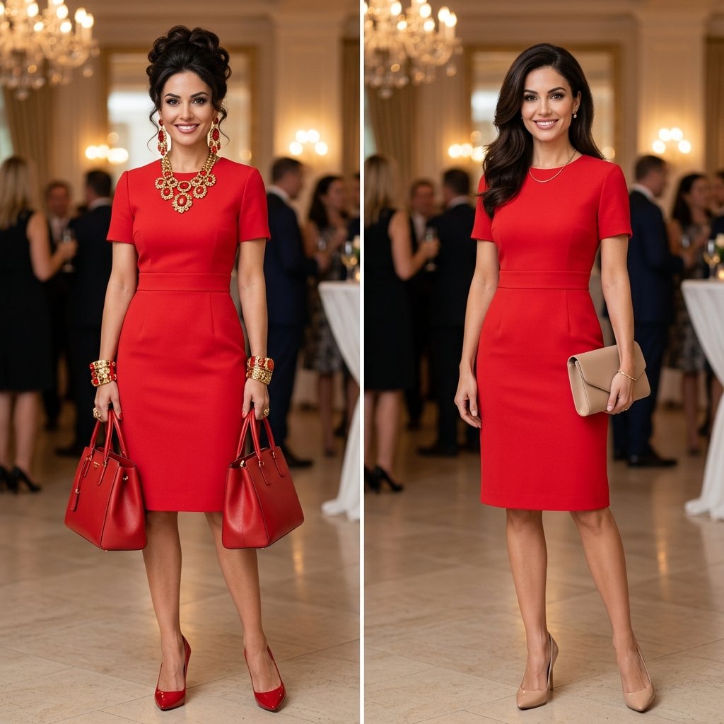 red cocktail dress