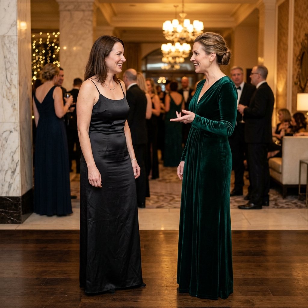 dark evening gown