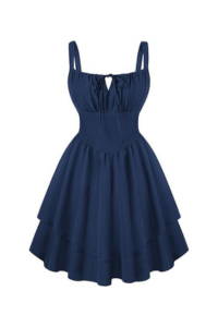Navy Blue Corset Mini Dress