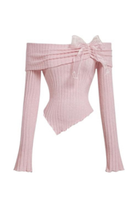 Off-Shoulder Bow Crop Top