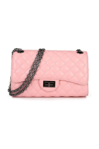 Quilted Pink Shoulder Bag (Chain Strap)