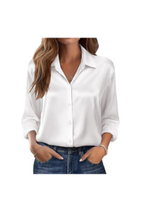 Satin Button-Up Shirt