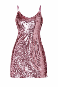 Pink Sequin Bodycon Mini Dress