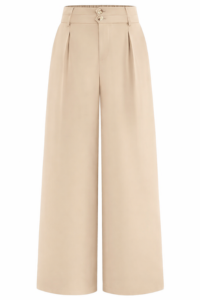 Wide Leg Beige Trousers