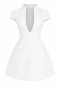 V Neck A-Line Mini Dress