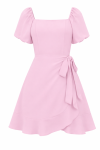 Pastel Wrap Midi Dress