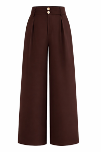 Brown Pleated Casual Pants