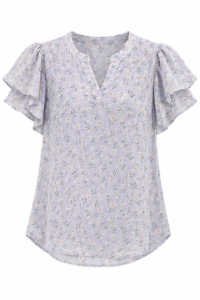 Flutter Sleeve Chiffon Blouse