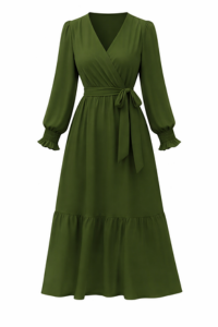 Women’s Floral Wrap Midi Dress