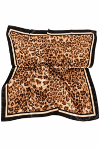 Leopard Print Silk Square Scarf