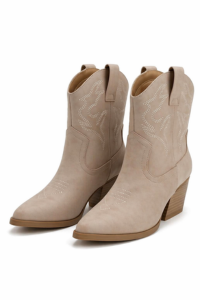 Low Heel Booties in Taupe
