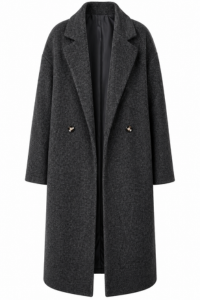 Double Breasted Wool Blend Coat