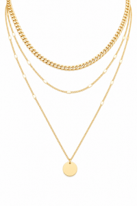Gold Plated Layered Necklace Set