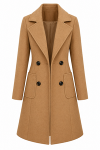 Double Breasted Wool Blend Coat