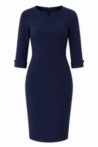 Boat Neck Business Casual Sheath Dress