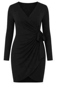 Long Sleeve V-Neck Wrap Dress
