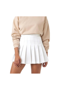 White Pleated Mini Skirt