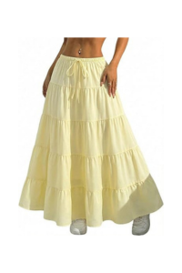 Yellow Flowing Maxi Skirt
