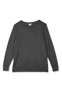 Fine Knit Crewneck Sweater (Gray)