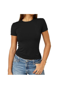 Fitted Black Crew Neck T-Shirt