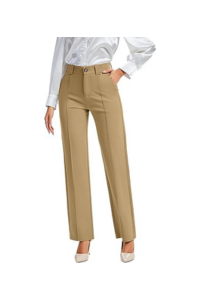 High-Waisted Tailored Slim Trousers