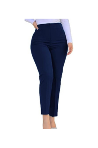 Navy High-Waisted Ankle Pants