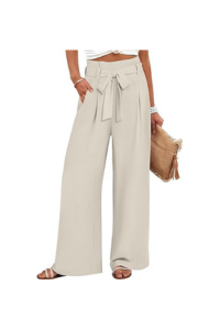 High-waisted paperbag trousers