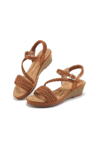 Brown woven leather sandals