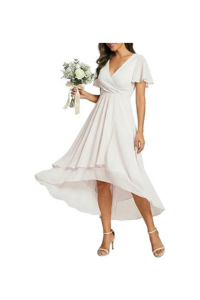 ANRABESS Chiffon Wrap Midi Dress