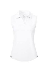White Sleeveless Golf Polo Shirt