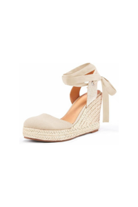Lace-up espadrille wedges