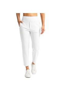 White Cropped Golf Pants