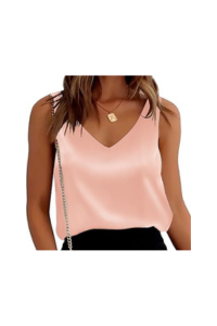 V-Neck Satin Cami Tank Top