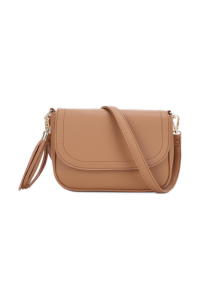 Minimal tan leather crossbody