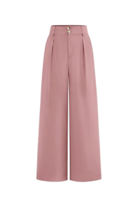 High-Waisted Pleated Wide-Leg Trousers