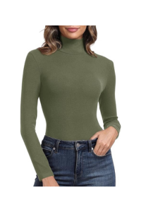 Olive Ribbed Turtleneck