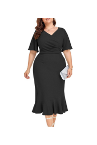 Sleeveless V-Neck Mermaid Hem Cocktail Dress