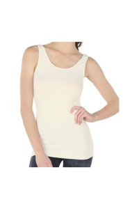Scoop Neck Sleeveless Tank Top Warm Ivory