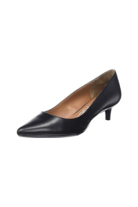 Pointed-Toe Kitten Heel Pumps (Black)