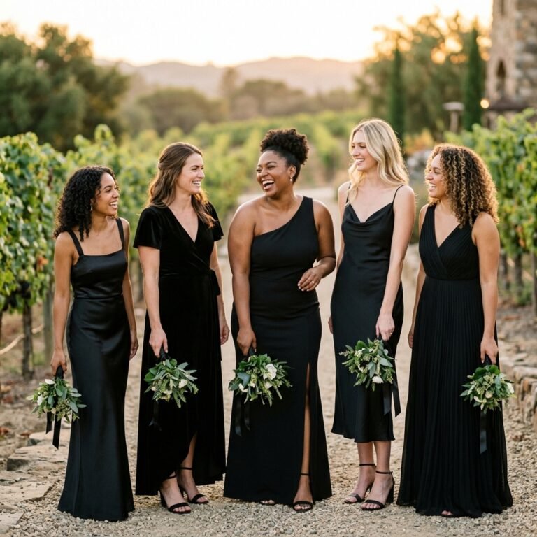 black bridesmaid dresses