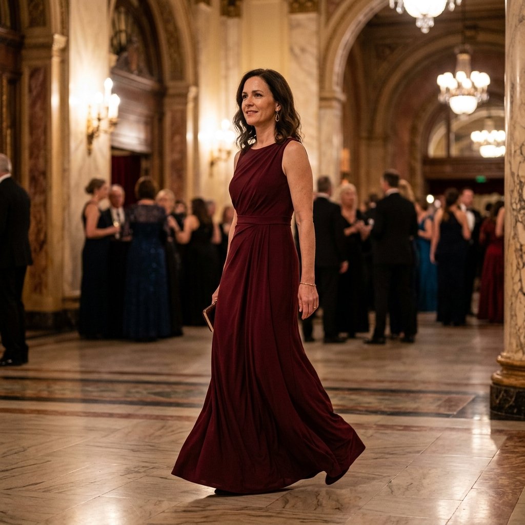 dark evening gown